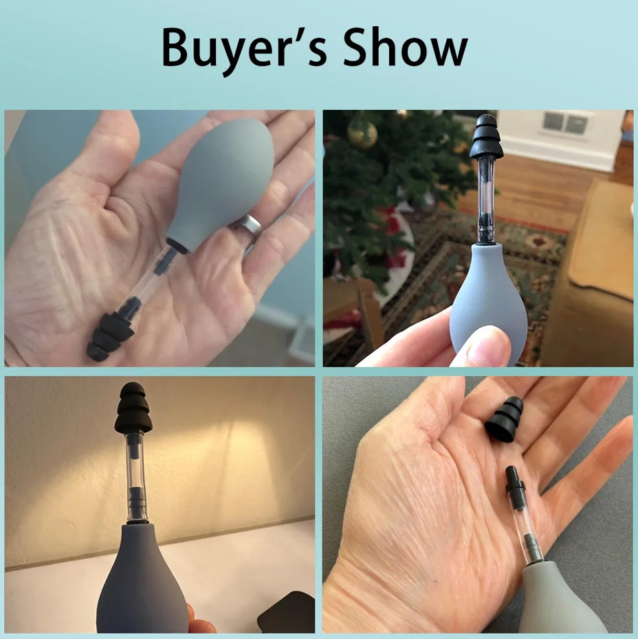 Portable Ear Pressure Relief Tool Suction Device with 3 Size Earplugs