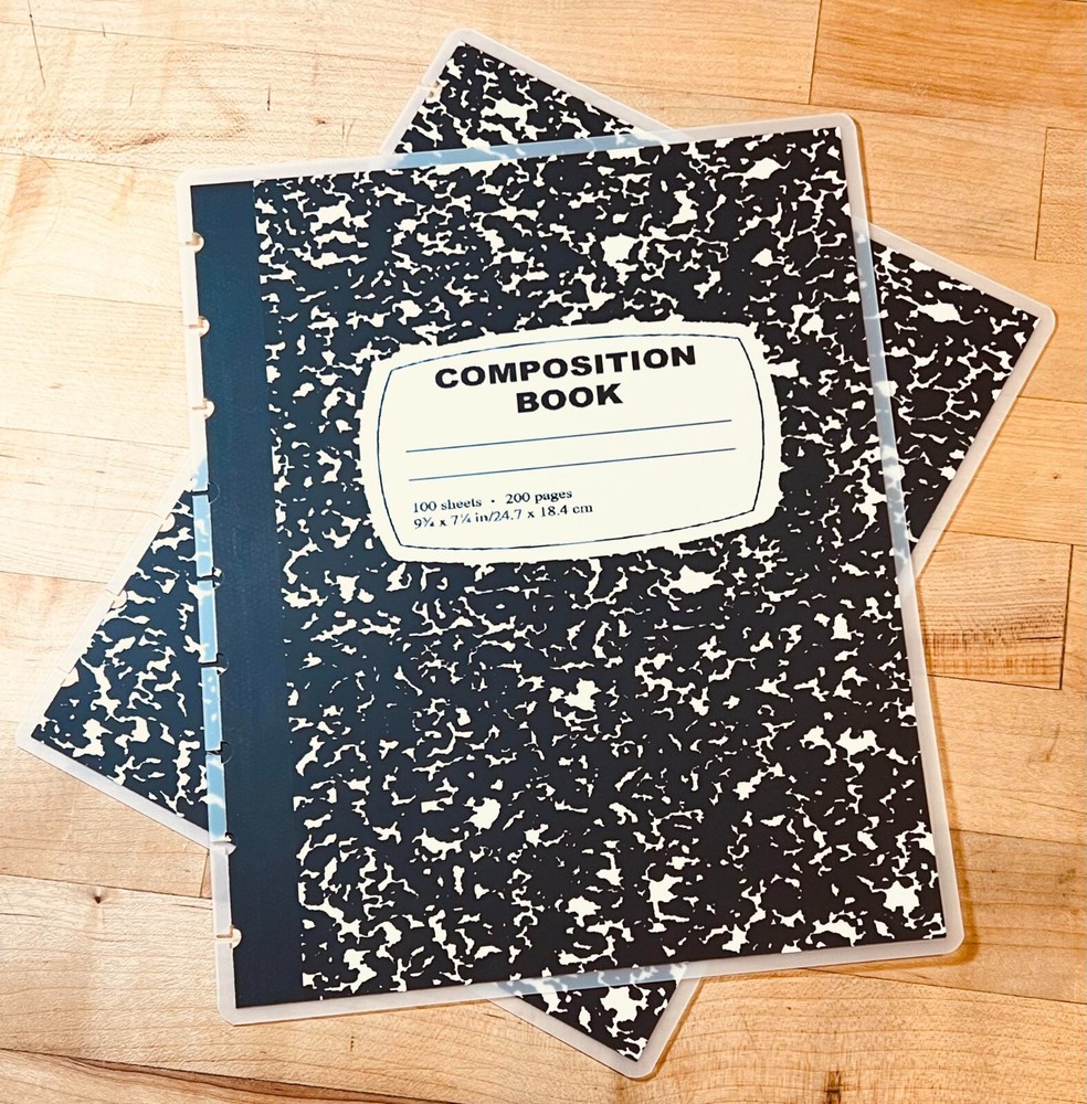 MATTE Composition Book Front & Back Cover Set 4 use with Classic HAPPY Planner-