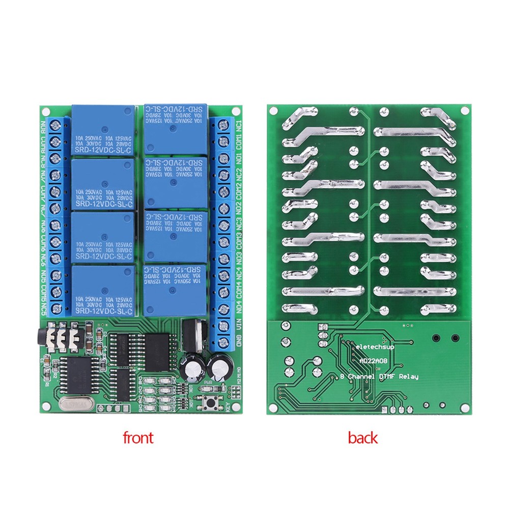 DC 12V 8CH DTMF Relay Phone Voice Decoder Remote Controller Switch Module Hot↑