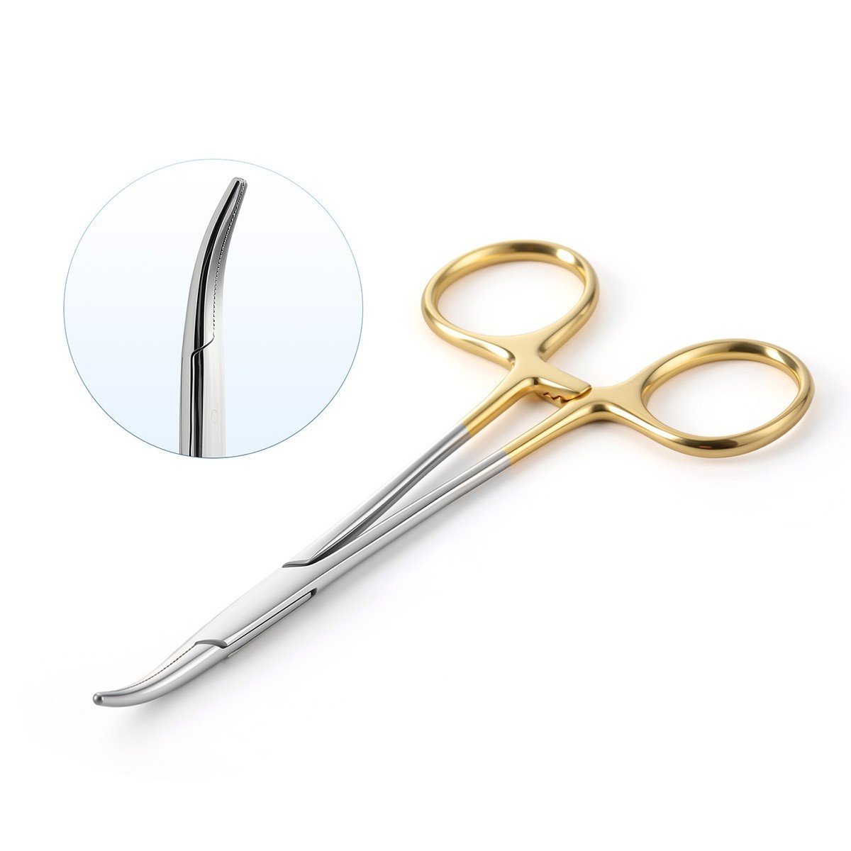 Dental Surgical Hemostat Forceps Instrument Curved & Straight Head