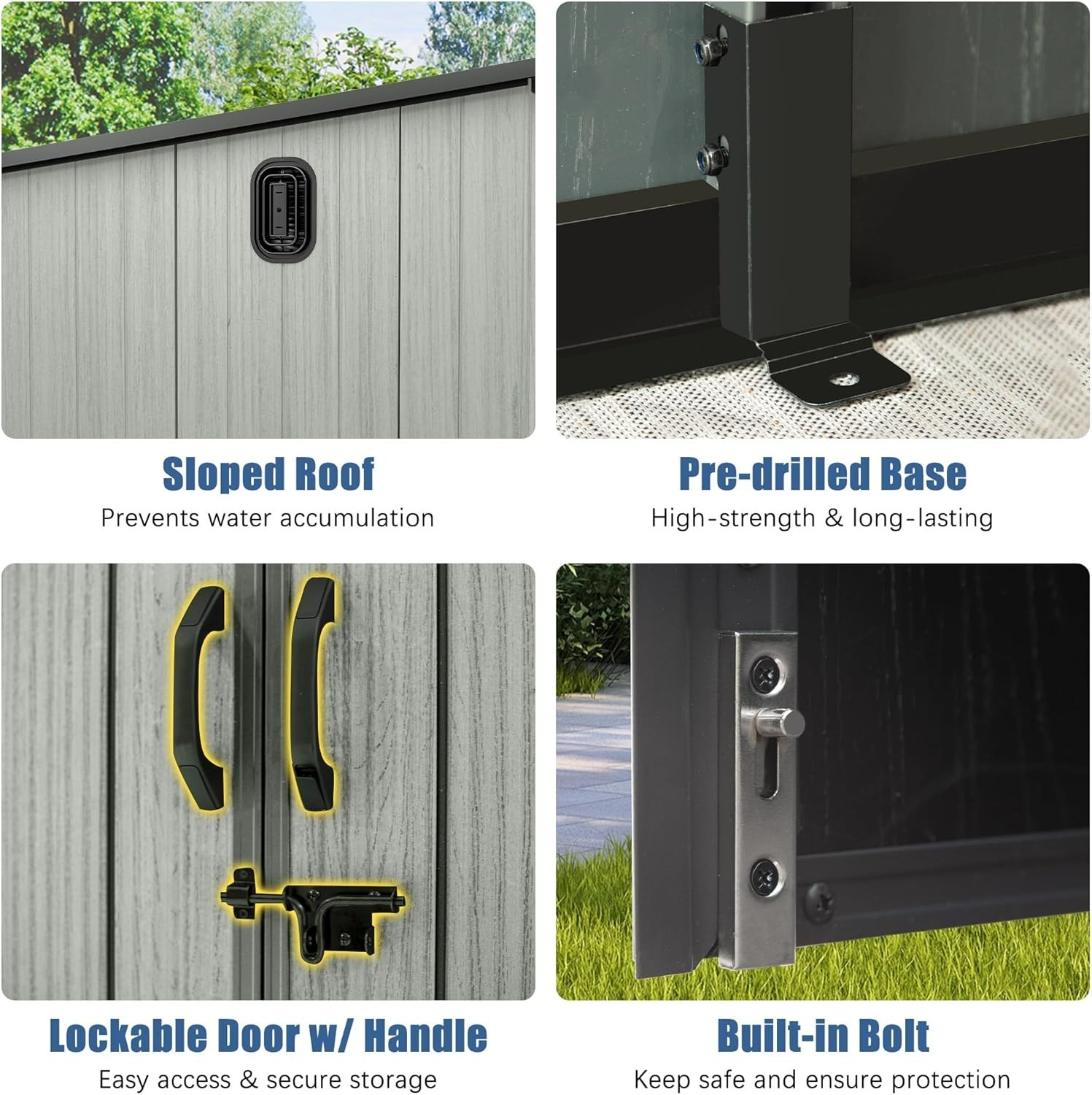 Domi 6'X9' Resin Storage Shed,Plastic Garden Shed w/Lockable Door & Sloping Roof