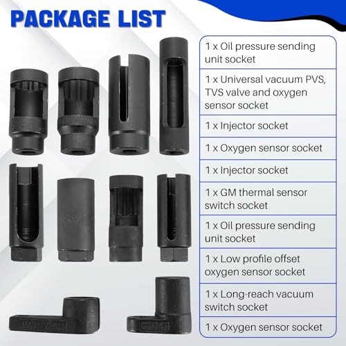 10pcs Oxygen Sensor Socket Set Sensor Oil Pressure Sending Unit Socket Set