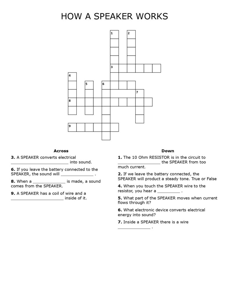 5th Grade- Lesson Plan #Exp05 "HOW A SPEAKER WORKS" Science-Electronics