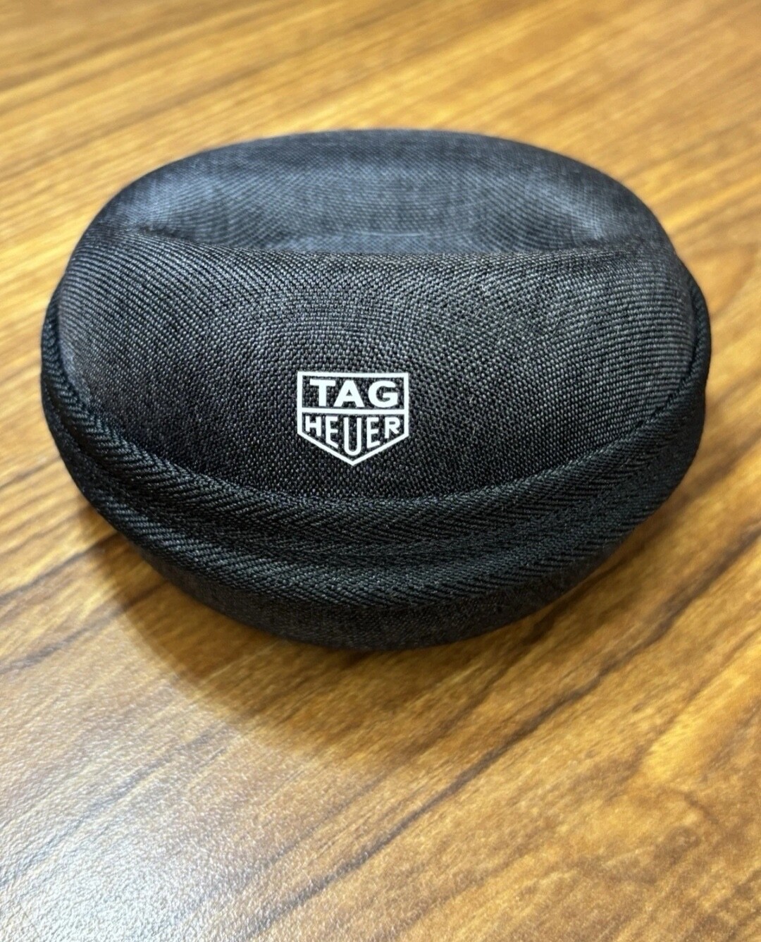 TAG Heuer Watch Storage Case Travel Compact Size w/ Zipper Round Black & Gray