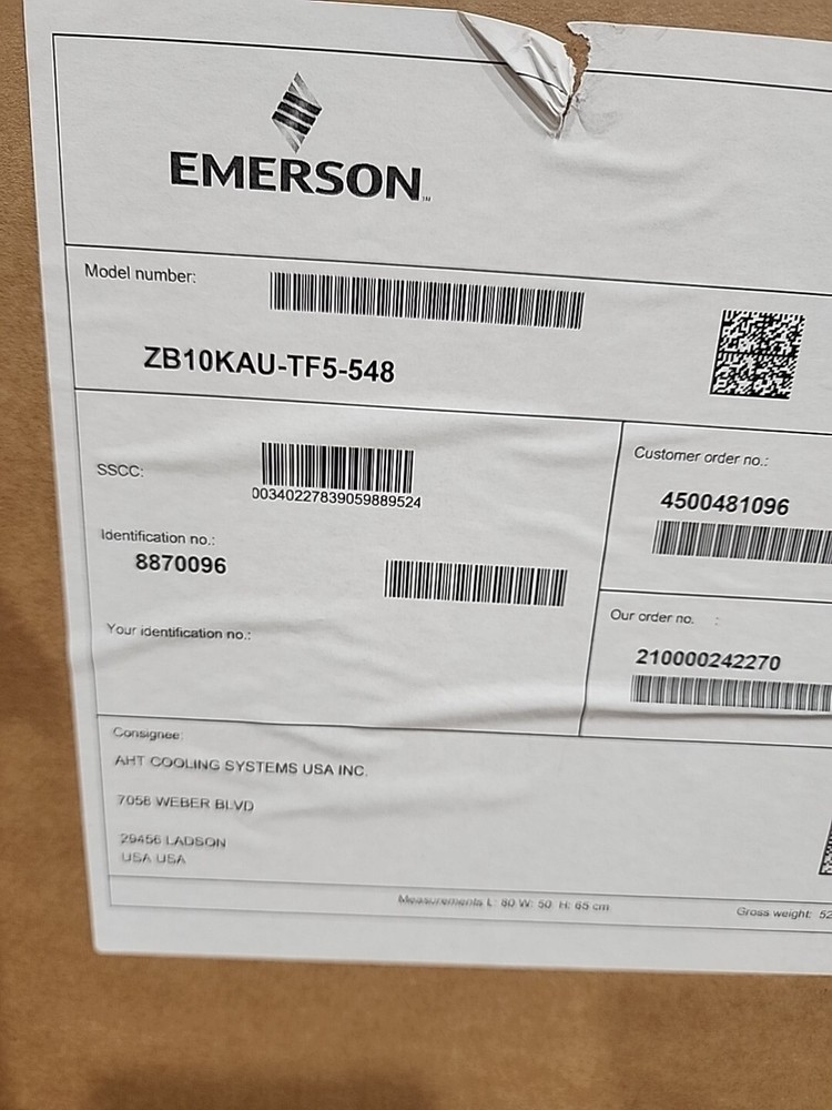 Emerson ZB10KAU-TF5-548 Scroll Compressor