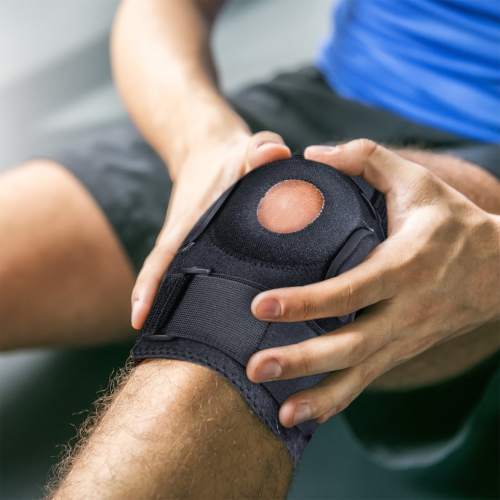 KNEE BRACE HINGED COMPRESSION SLEEVE JOINT SUPPORT WRAP OPEN PATELLA STABILIZER