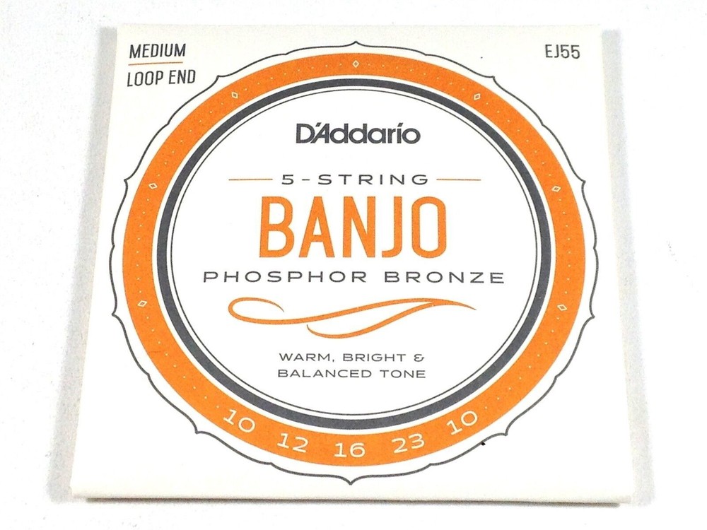 D'Addario Banjo Strings EJ55 (formerly J55) Phosphor Bronze Medium