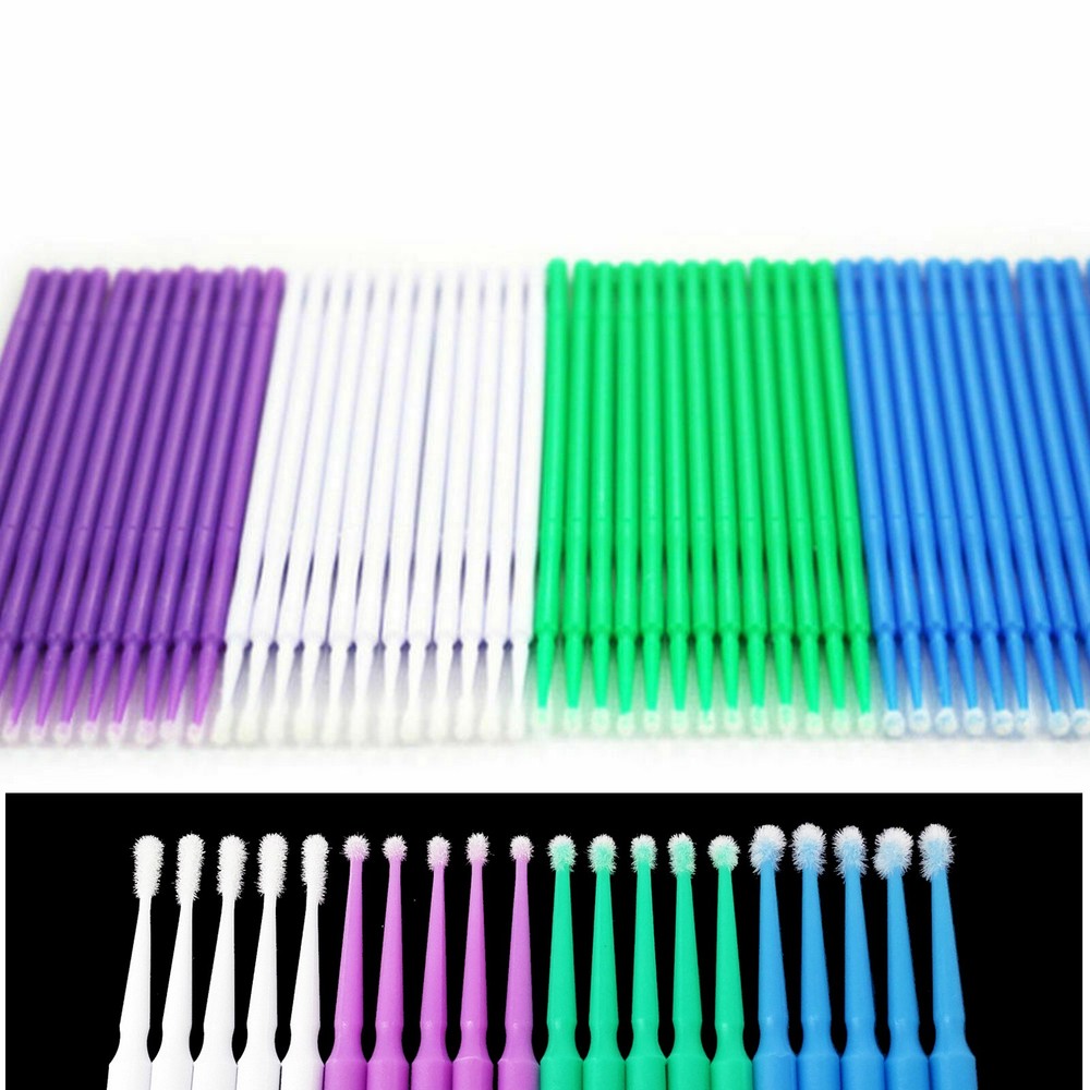100×Dental Microbrush Disposable Bendable Applicators Tips Micro Brush Cleaning