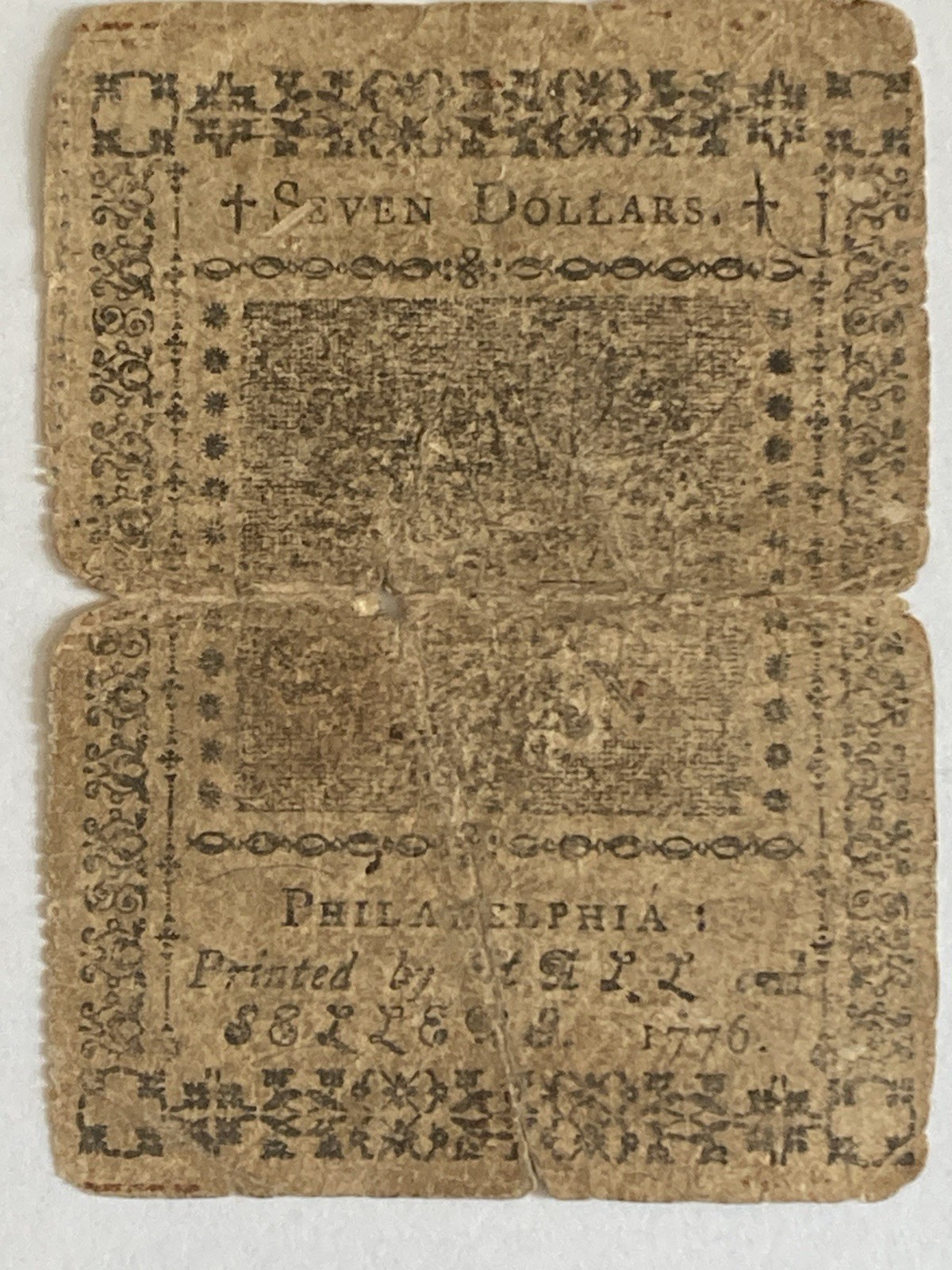 1776 Colonial America’s Continental Currency Nov 2 1776🇺🇸Rare $7 Dollars🇺🇸