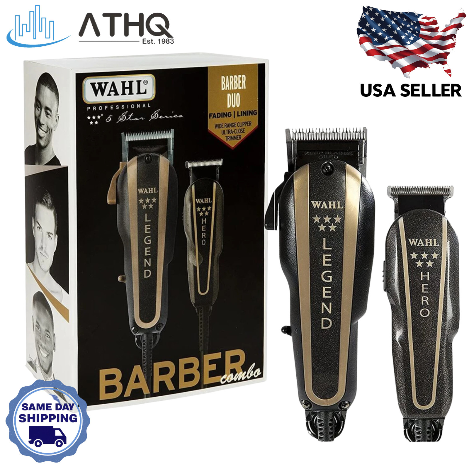 Wahl 8180 Professional 5-Star Series Barber Combo Legend Clipper & Hero Trimmer