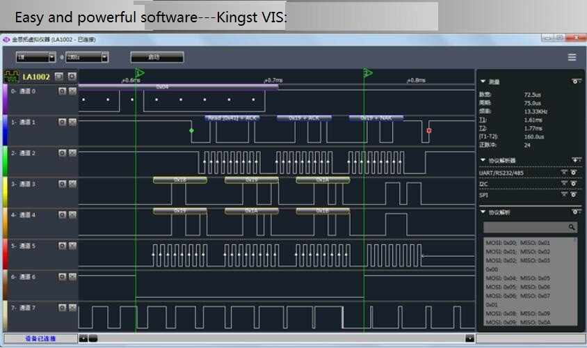 LA5016 USB Logic Analyzer 500M max sample 16 Channels 10B samples PWM Output