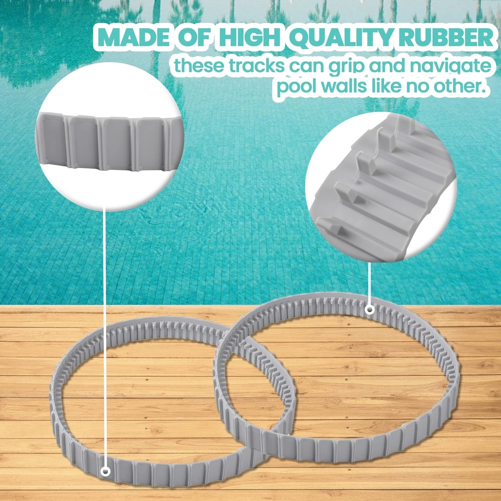 2-Pack Gray Replacement Tracks – Fits Robotic Pool Cleaners for Smooth Glide