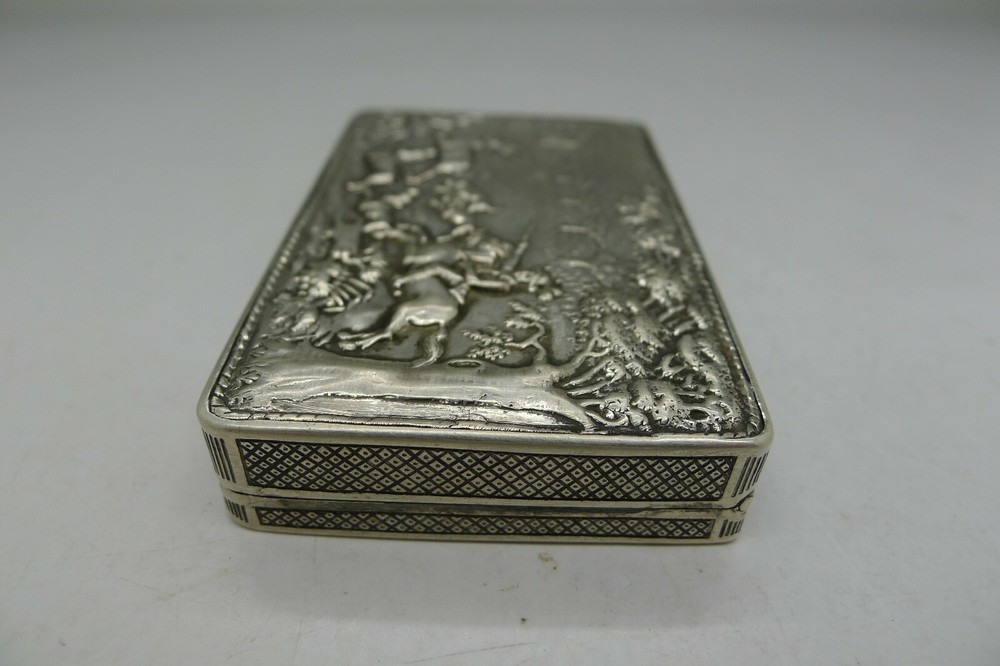 CZECHOSLOVAKIA RARE c.1880 SOLID SILVER DOUBLE SIDED SNUFF BOX RARE FIND