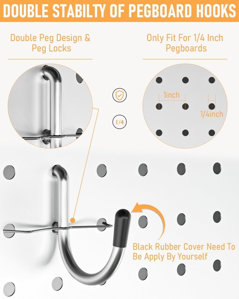 206 Piece Heavy Duty Pegboard Hooks Set - Optimal Tool Storage Solution