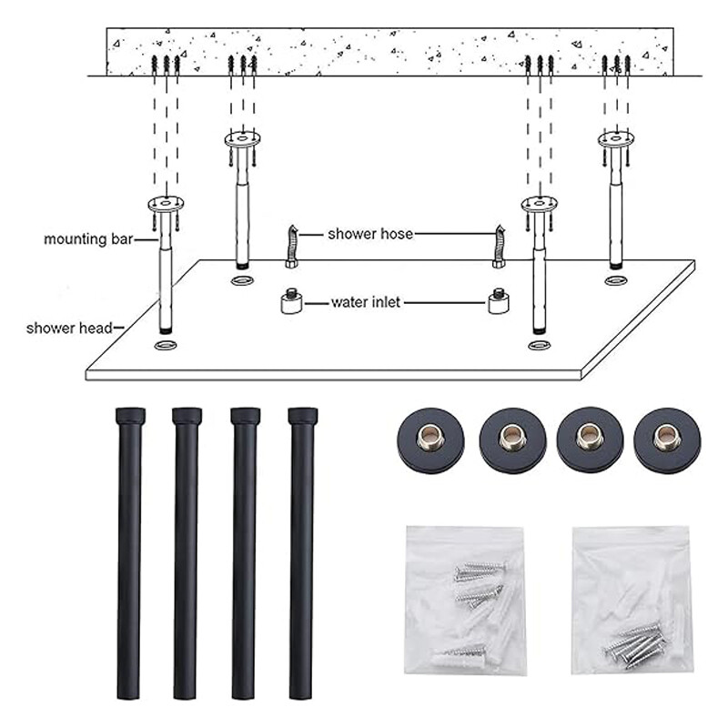 32x16" Large Rainfall High Pressure Luxury Shower Head Top Sprayer Ceiling Mount
