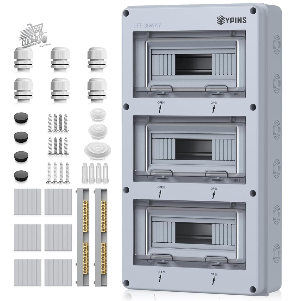 External electrical panel 3 rows 36 modules, wall distribution box with