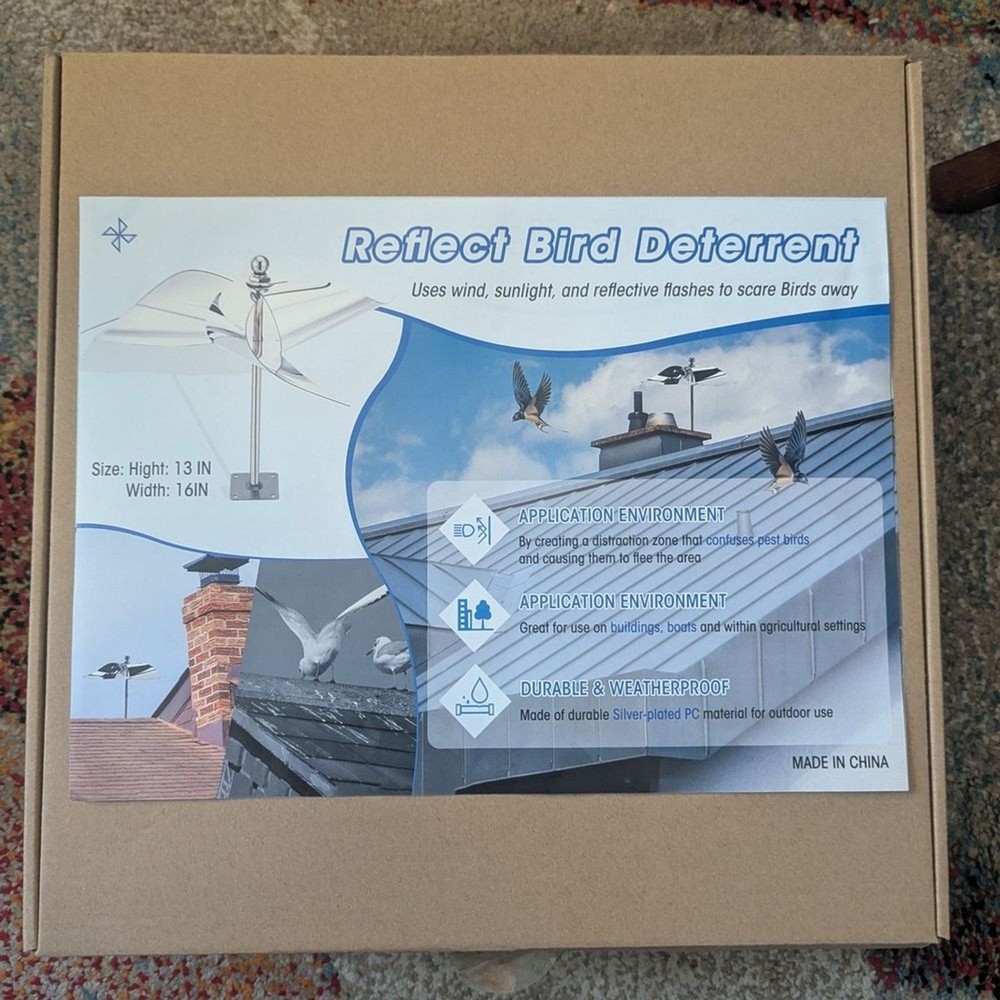 NEW!! 2 Pack Windmill Reflectors Bird Repellent & Deterrent