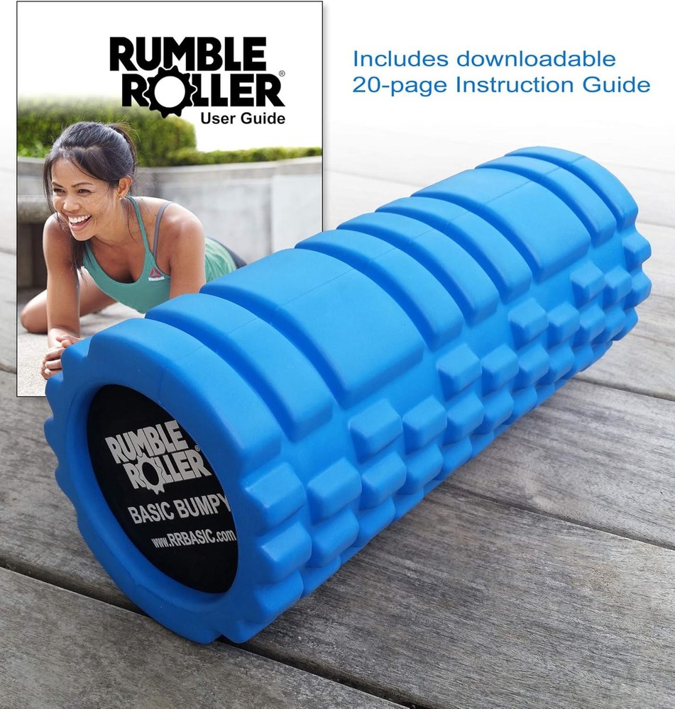 RumbleRoller Basic Bumpy Foam Roller Solid Core EVA Foam Roller W/ Grid/Bump