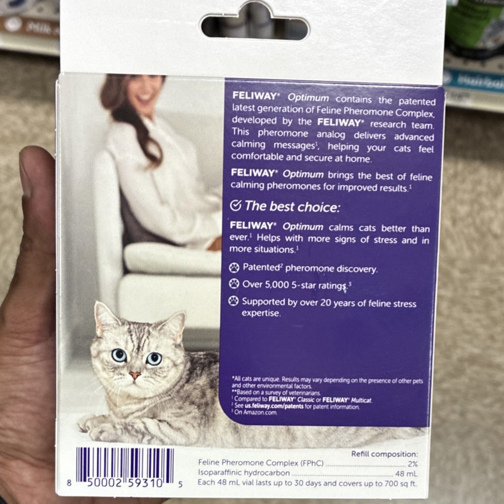 Feliway Optimum Plug-In Diffuser & Refill 1.6 fl oz (48 ml) 30 Days