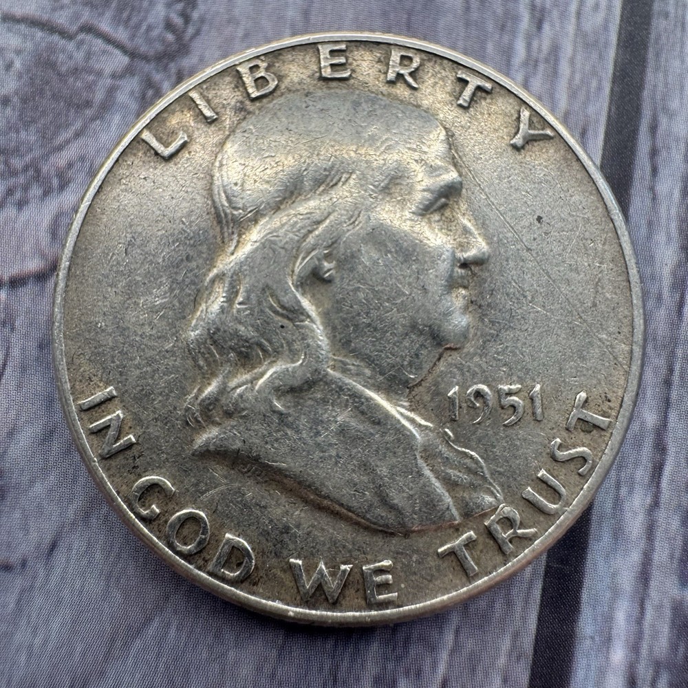 1951 BEN FRANKLIN HALF DOLLAR 90% SILVER