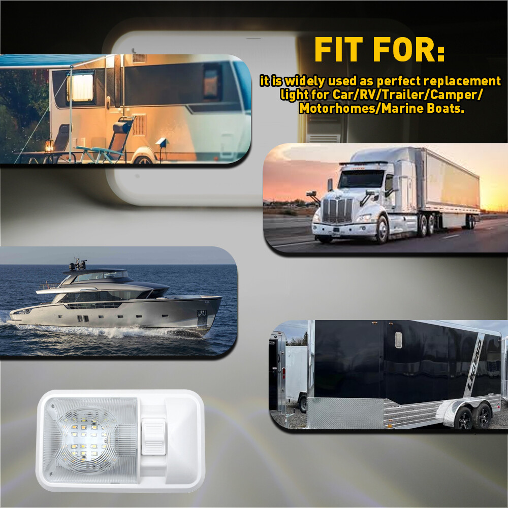 2 Pack 12V Led RV Ceiling Dome Light RV Interior Lighting for Trailer Camper
