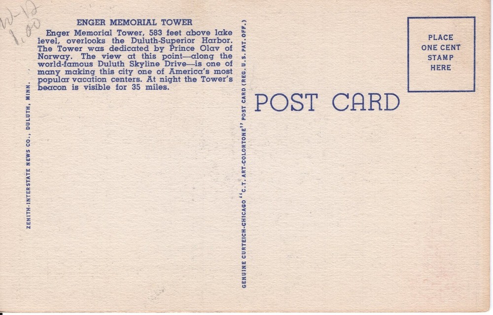 ENGER MEMORIAL TOWER, DULUTH, MN - PC2065