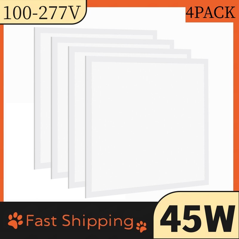4Pc 2X2FT LED Flat Panel Light 45W Dimmable 0-10V Ceiling Recessed Troffer Light