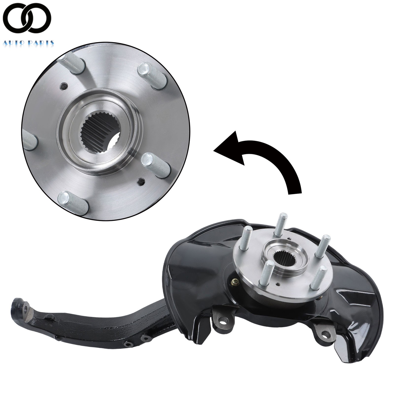 For Honda Accord 2.4L Pair Front Steering Knuckle & Wheel Bearing Hub Assembly