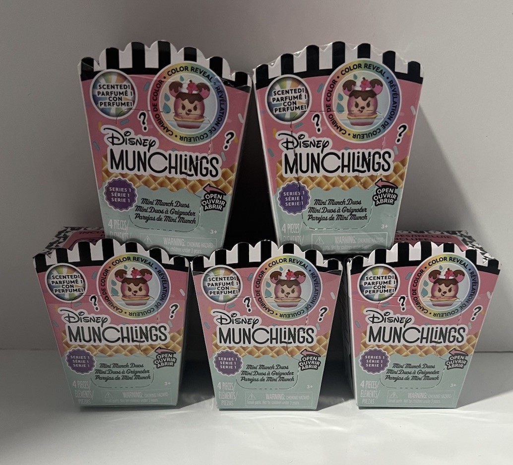 Disney Munchlings Mini Munch Duos Series 1 - Scented - Lot of 5 - Unopened New
