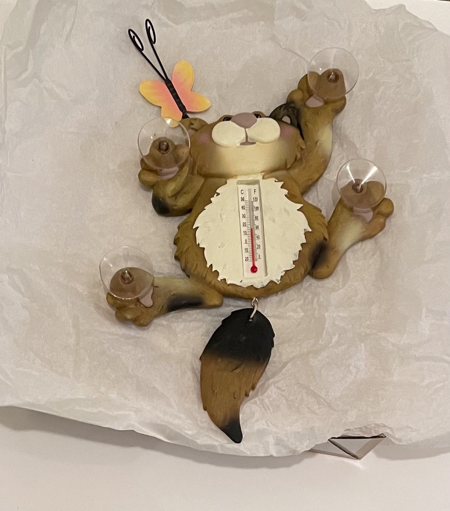 Cat ‘Crashing’ Window Suction Thermometer