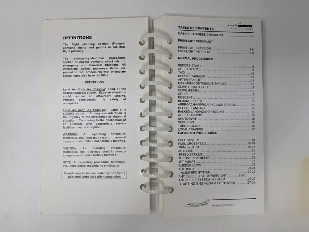Beechjet 400A Checklist: aviation reference handbook Flight Options