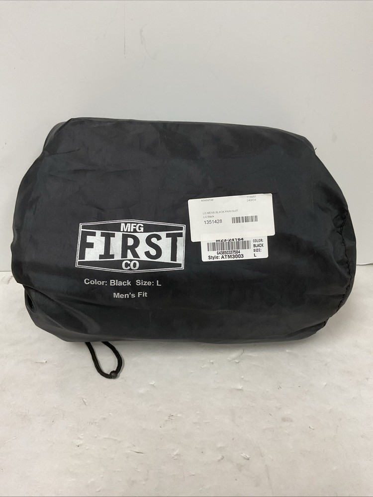 First Manufacturing Rain Suit Black Large