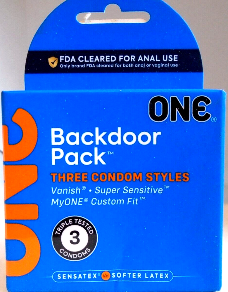 One Condoms Backdoor Pack Three Condom Styles 3 Count