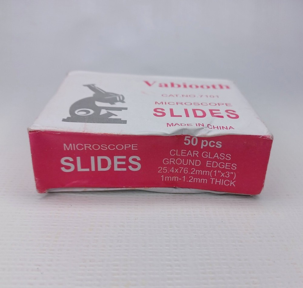 47 Pcs Clear Glass Microscope Slides Ground Edges 1" x 3"