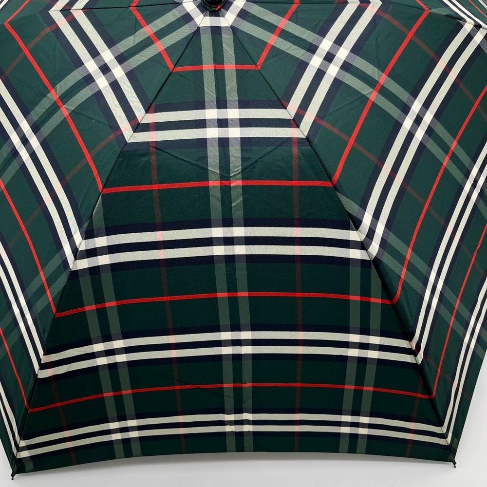 Burberry Nova Check Foldable Umbrella Compact Green Authentic Genuine