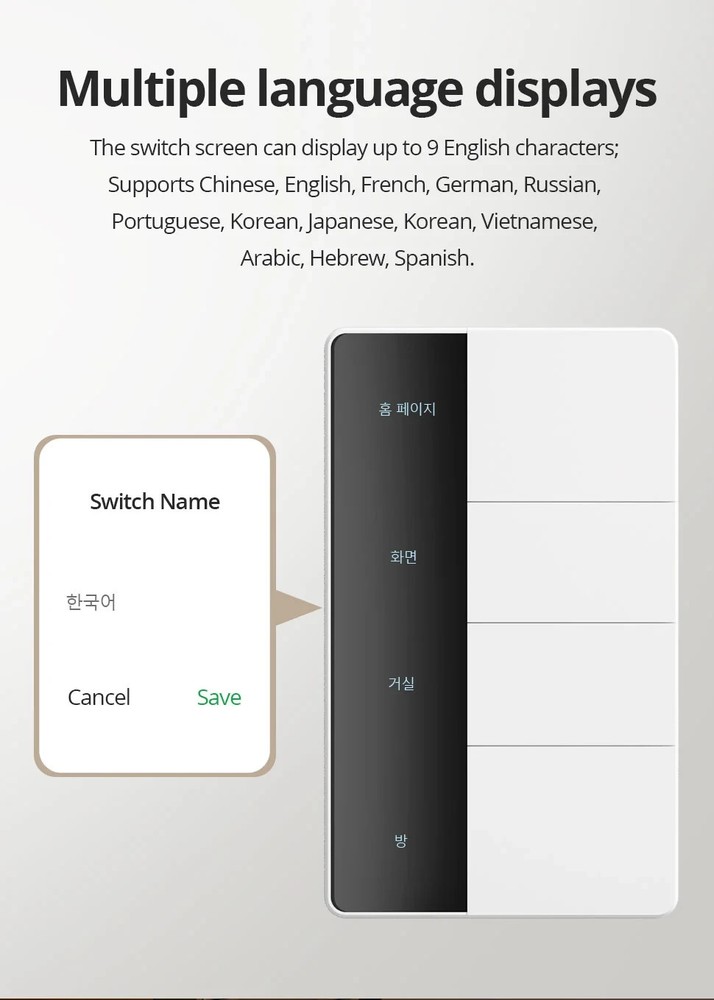 ZigBee Custom Display Name Smart Push Light Switch/AU SAA RCM/Apple Alexa Google