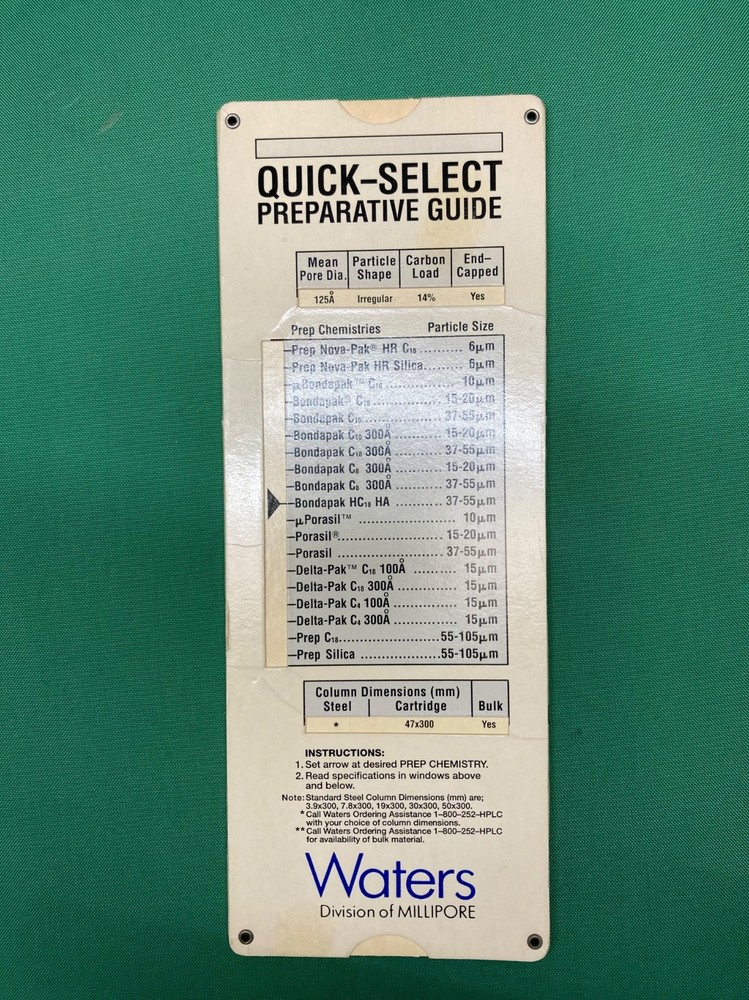 Waters Millipore Quick-Select Preparative Guide HPLC Media