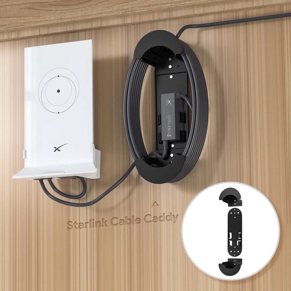 Durable Starlink Gen 3 Cable Management Solution, Wall Mountable - Black