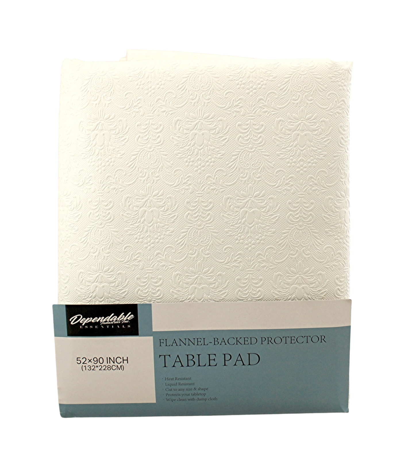 Flannel Back Vinyl Table Pad Size 52" x 90" Cut to Fit Protect Your Table Top