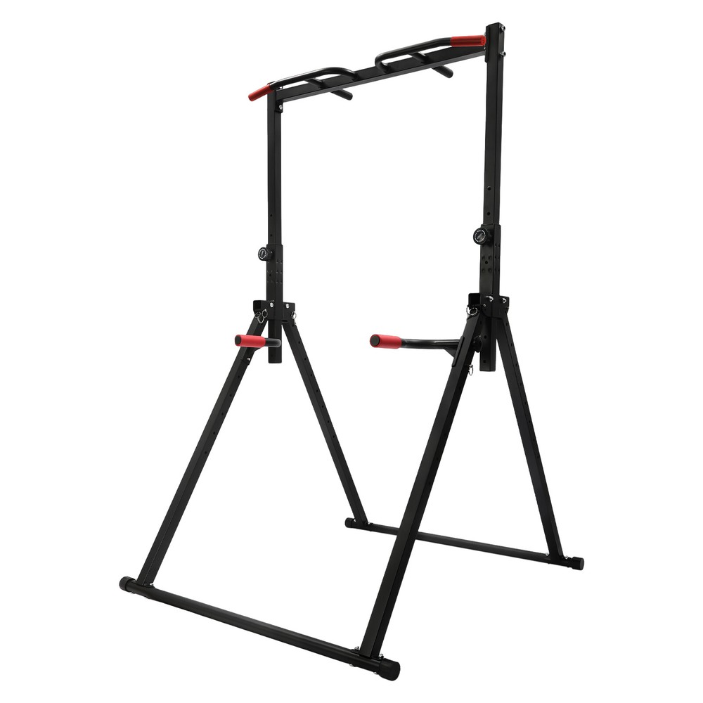 Adjustable Power Tower Dip Station Pull Up Bar, Multifunction Triangular Struct