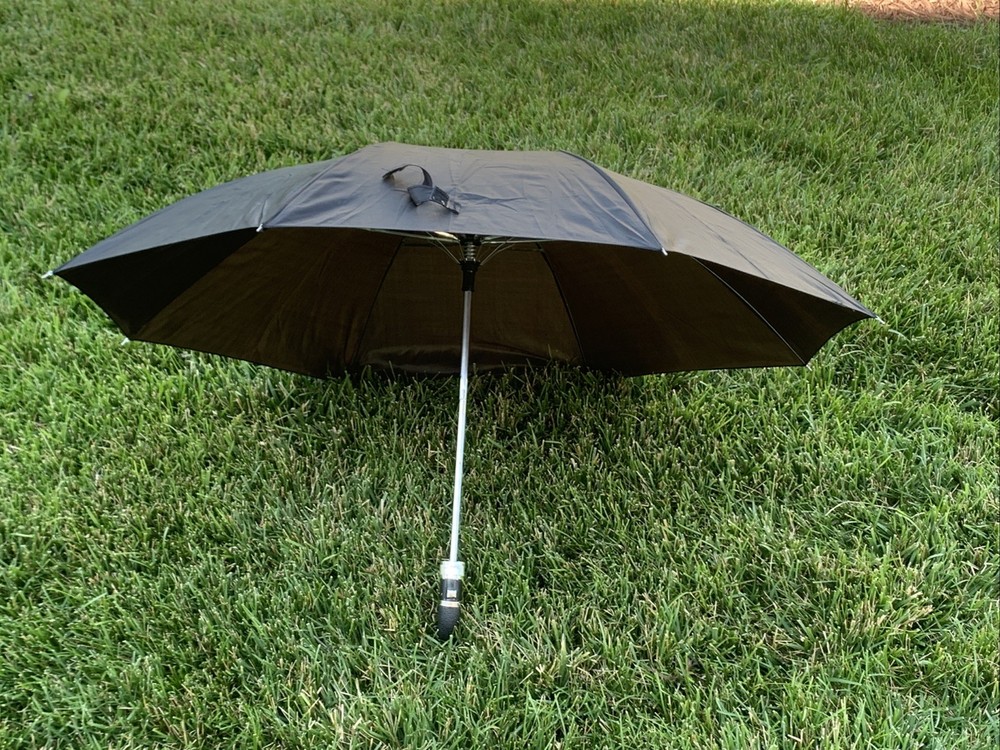 Conch Compact Folding Black Umbrella and Case