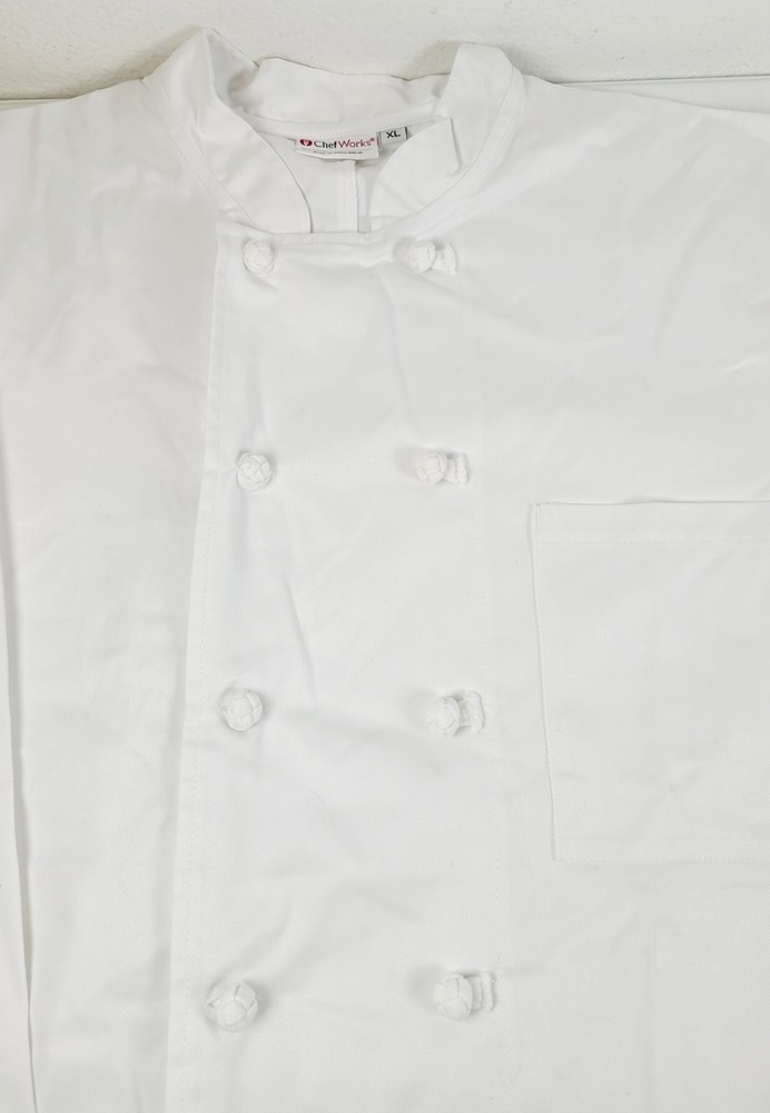 Chef Works Bordeaux Basic Chef Coat Jacket Unisex Size XL Button Down White NEW