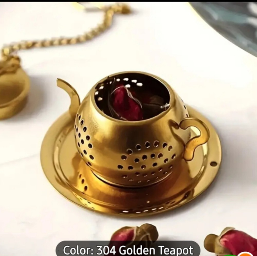 Golden Color Mini Tea Pot Tea Infuser