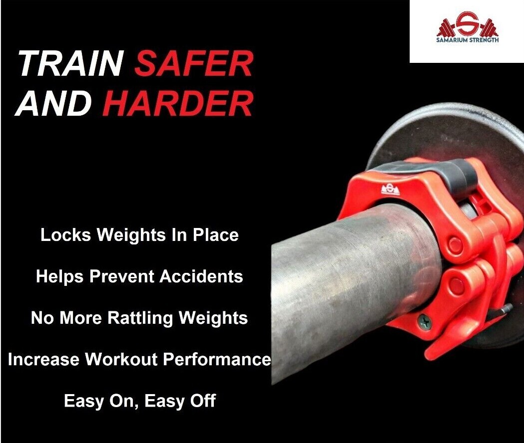 2 Inch Olympic Barbell Clamps Lock Clip Quick Release Collars Standard Gym Bar