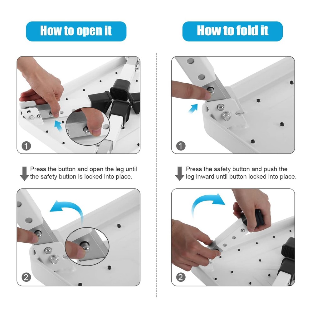 Jocauto Folding Step Stool, Height-Adjustable Step Stool with 15 X 10.2 Non-Slip