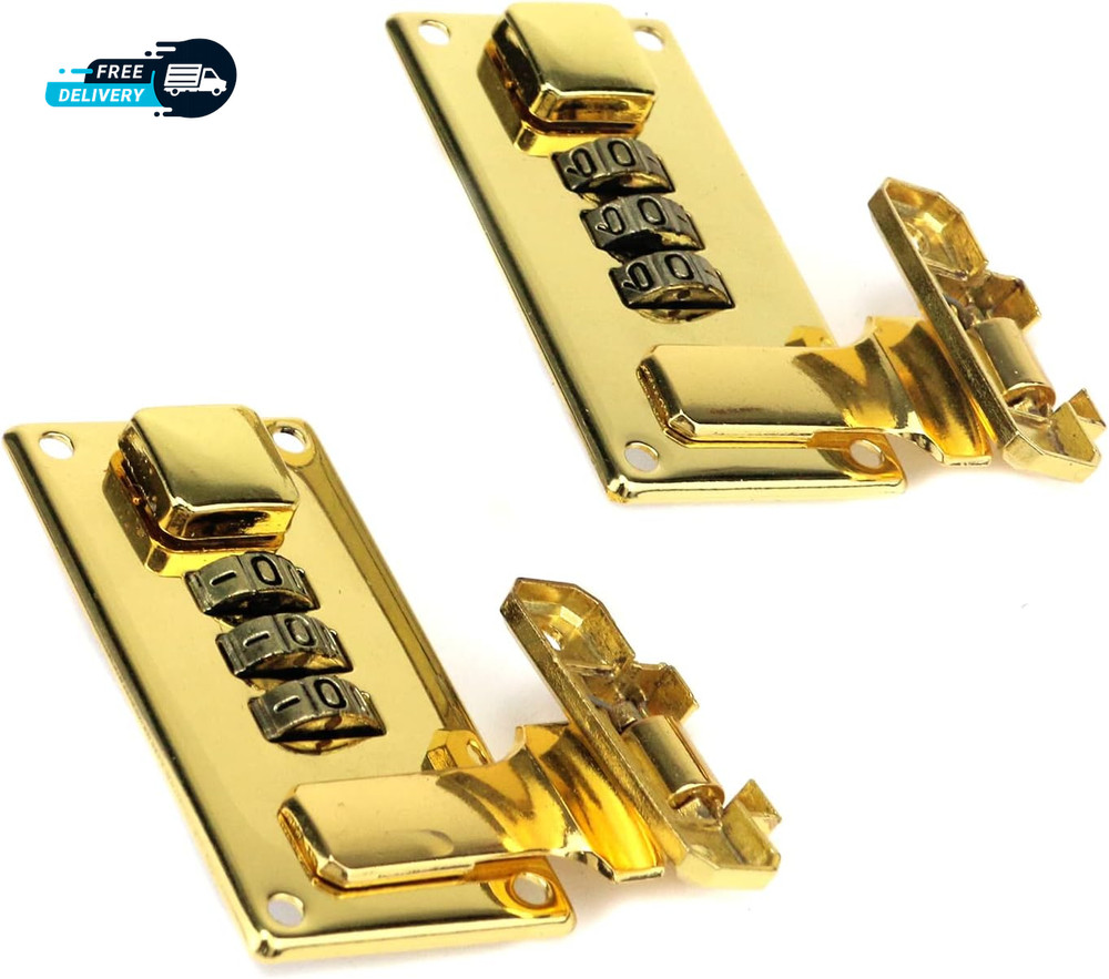 2Pcs Luggage Combination Lock Toolbox Hasp with Combination Lock 3 Digit