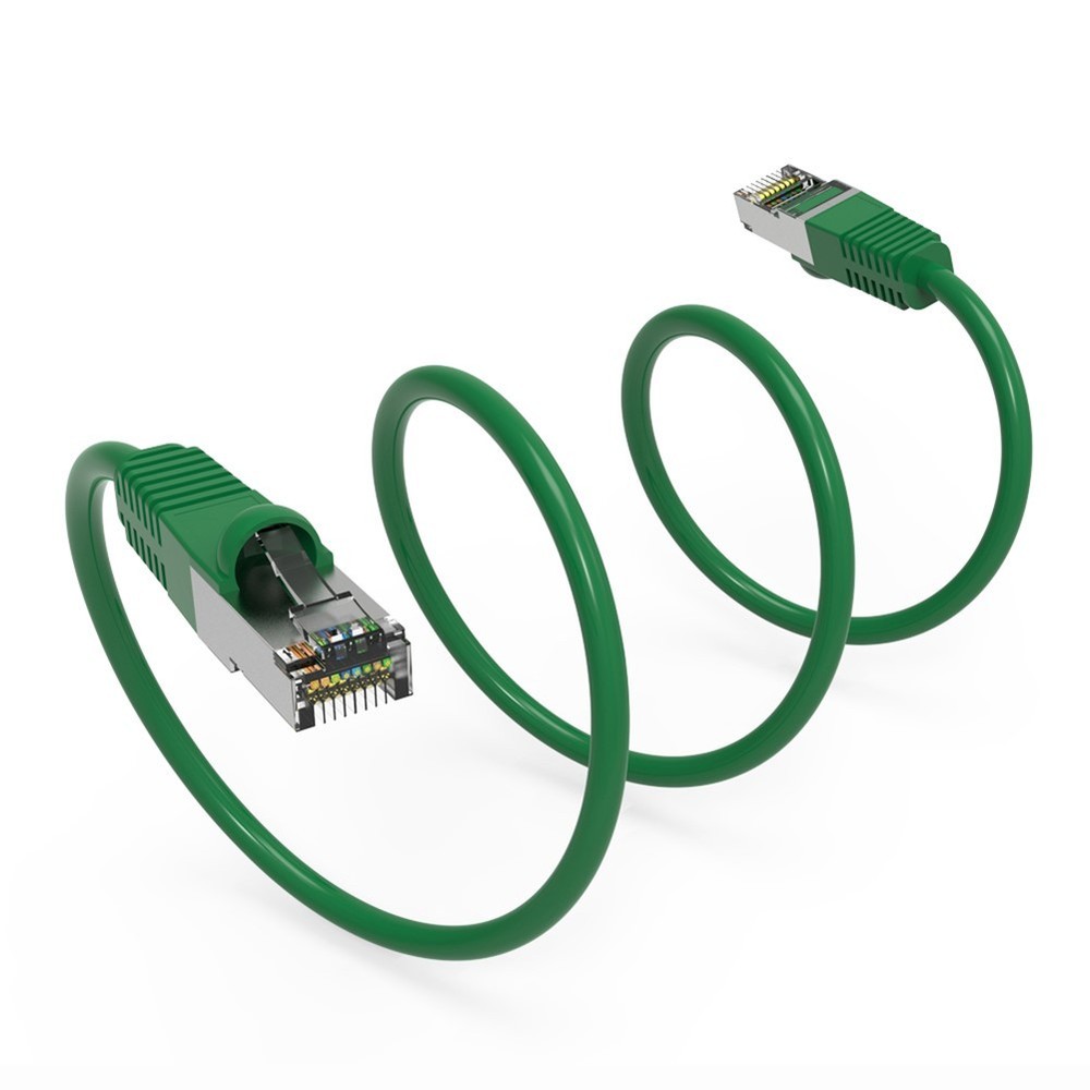 25FT Cat5E RJ45 Network LAN Ethernet Shielded Patch Cable 26AWG Copper Green