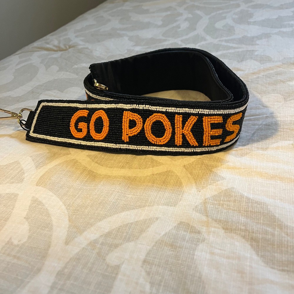 GO POKES Oklahoma Beaded Strap Pouch Bag Accessory NWOT