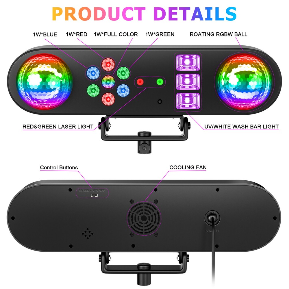 Multi Function Lighting Stand System with LED Laser Strobe UV for Bar Party