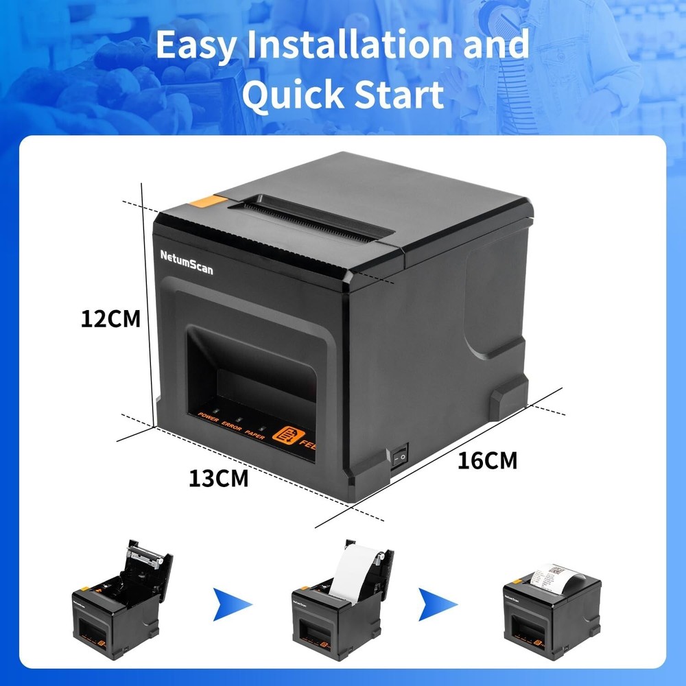 NetumScan Thermal Receipt Printer Model NS8360L with Auto Cutter
